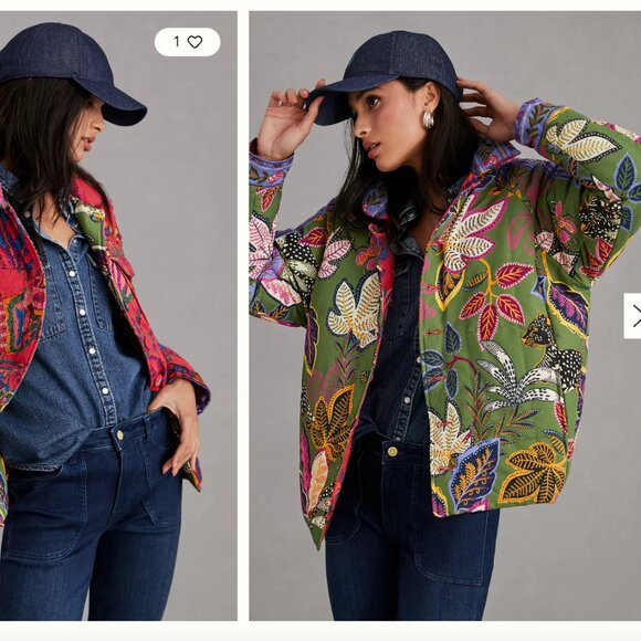 Farm Rio Mixed Prints Tapestry Reversible Jacket - Picture 14 of 15